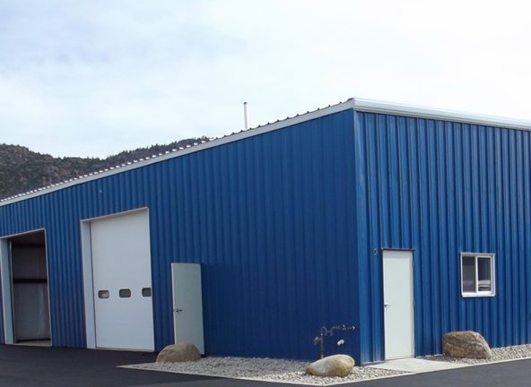 Gallery Blue and Snow White Steel Building Color Combination