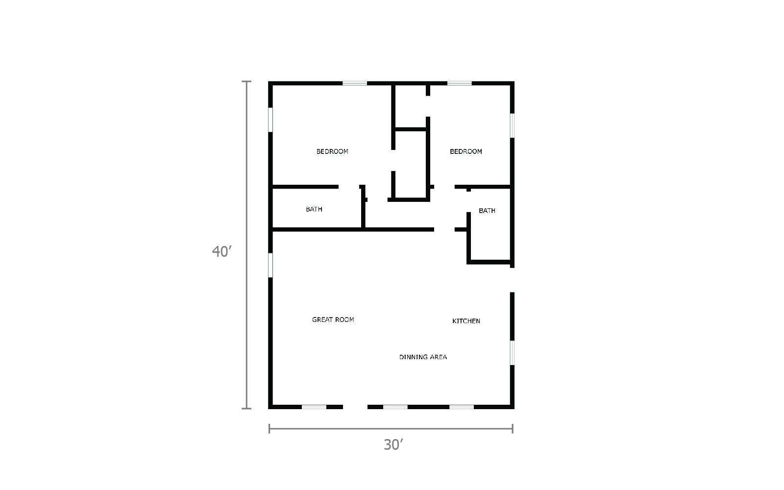  30x40  Barndominium Kit Quick Prices General Steel Shop