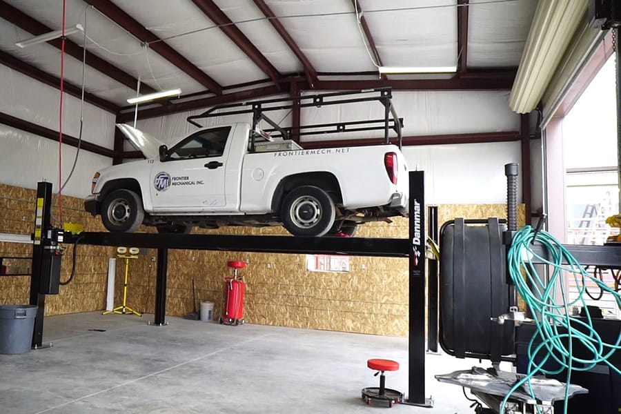 Automobile Lift in Steel Building