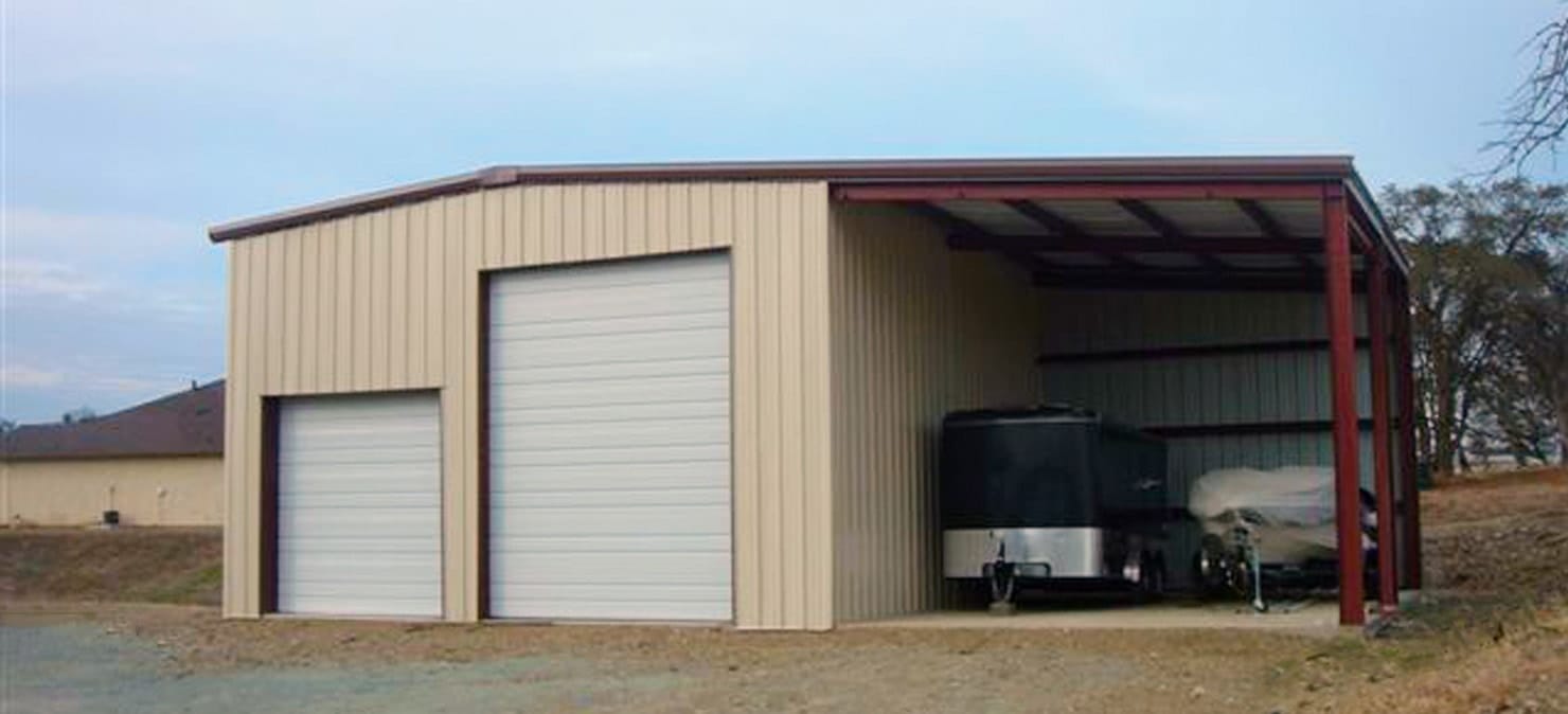 General Steel Garage Building with Leanto